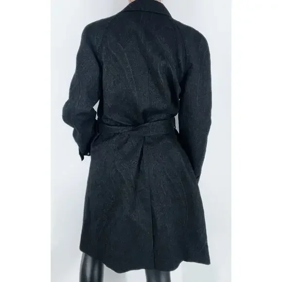 SOLD OUT Dolce & Gabbana Black Metallic Paisley Print Trench Coat IT 40/ US 4 - Picture 6 of 8